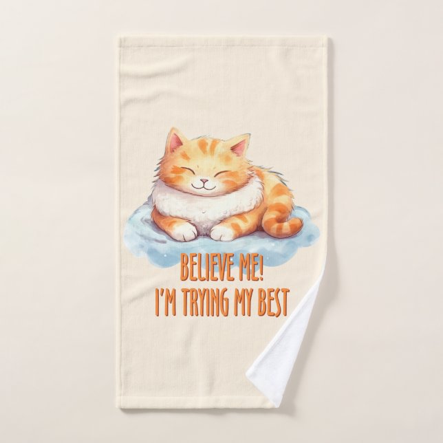 Adorable Orange Tabby Cat - Ich versuche mein Best Badhandtuch Set (Handtuch)