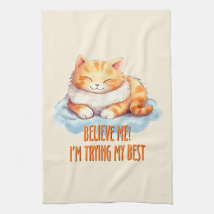 Adorable Orange Tabby Cat - Ich versuche mein Best Geschirrtuch