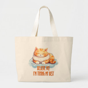 Adorable Orange Tabby Cat - Ich versuche mein Best Jumbo Stoffbeutel