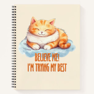 Adorable Orange Tabby Cat - Ich versuche mein Best Notizbuch