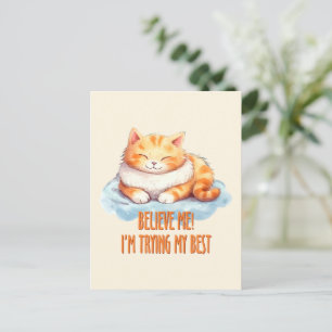 Adorable Orange Tabby Cat - Ich versuche mein Best Postkarte