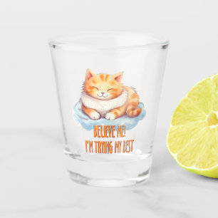 Adorable Orange Tabby Cat - Ich versuche mein Best Schnapsglas