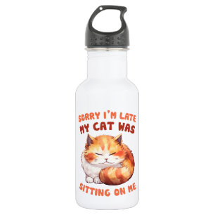 Adorable Orange Tabby Cat - Sorry, ich bin spät Edelstahlflasche