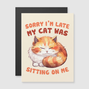 Adorable Orange Tabby Cat - Sorry, ich bin spät Magnetkarte