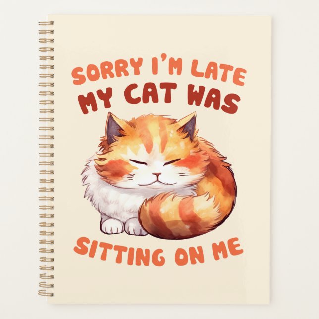 Adorable Orange Tabby Cat - Sorry, ich bin spät Planer (Vorderseite)