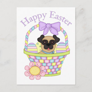 Adorable Osterkörbe Möpsen T-Shirts und Geschenke Feiertagspostkarte