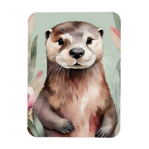 Adorable Otter Boho Wasserfarbe Magnet