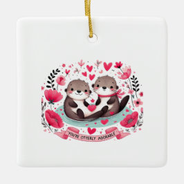 Adorable Otter pun Keramikornament