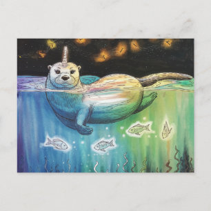 Adorable Otter Unicorn Postkarte