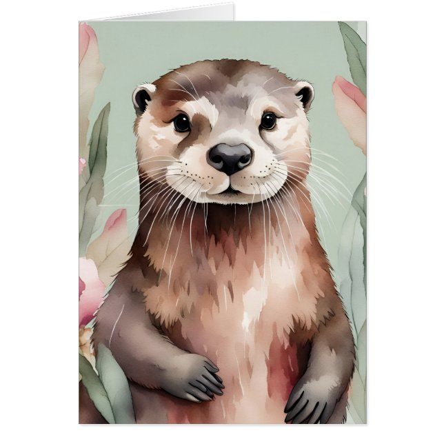 Adorable Otter Wasserfarbe (Vorne)