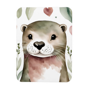 Adorable Otter Wasserfarbe Magnet