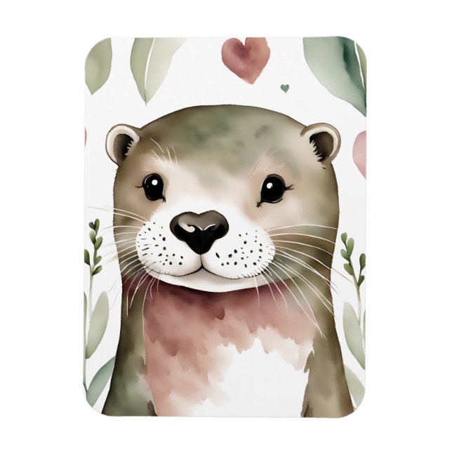 Adorable Otter Wasserfarbe Magnet (Vertikal)