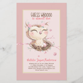 Adorable OWL Baby Shower Girls oder Boys Einladung Flyer