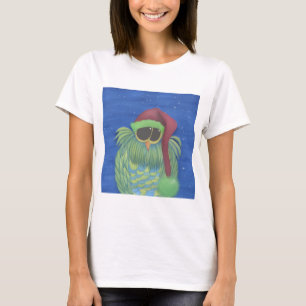 Adorable Owl with Santa Hat T-Shirt