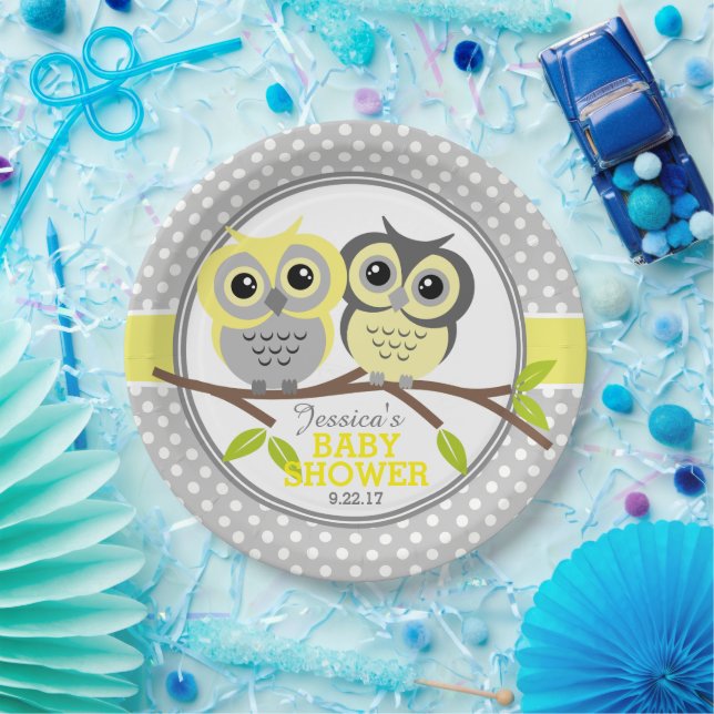 Adorable Owls Baby Dusche Pappteller (Party)