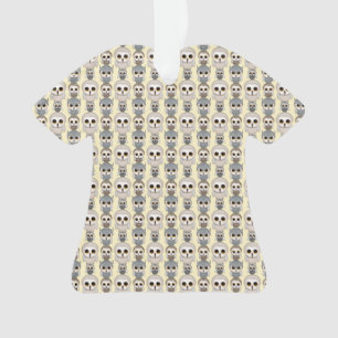 Adorable Owls Muster auf hellgelbem Hintergrund Ornament