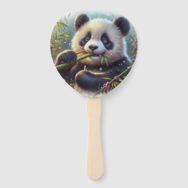 Adorable Panda Bären essen Bambus Fächer (Vorderseite)