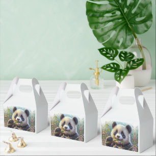 Adorable Panda Bären essen Bambus Geschenkschachtel
