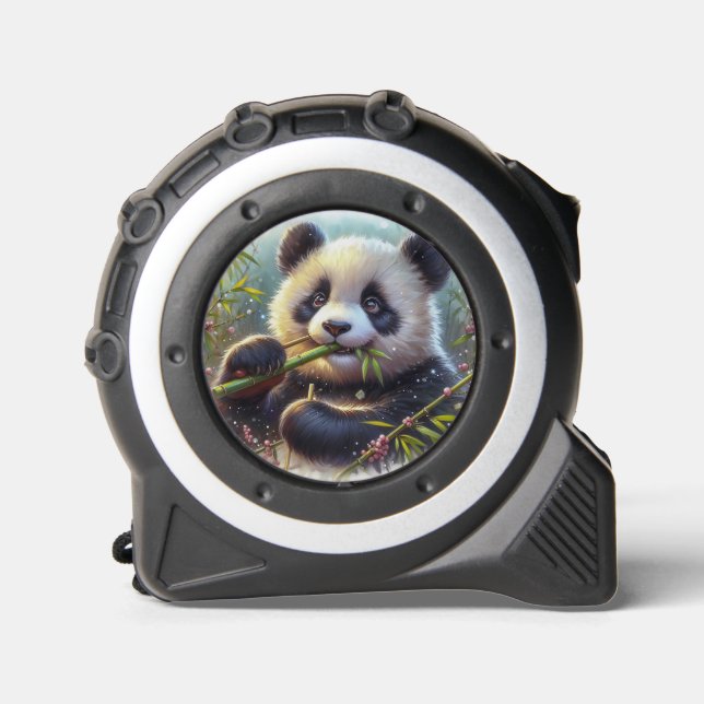 Adorable Panda Bären essen Bambus Maßband (Vorderseite)