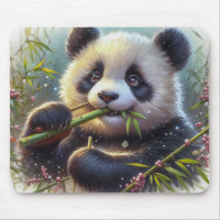 Adorable Panda Bären essen Bambus