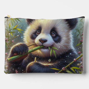 Adorable Panda Bären essen Bambus Zubehörtasche
