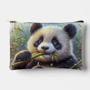 Adorable Panda Bären essen Bambus Zubehörtasche