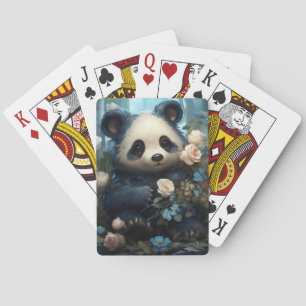 Adorable Panda Bären und Blume Spielkarten