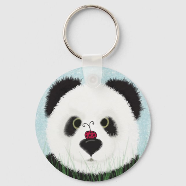 Adorable Panda Bärenmalerei Schlüsselanhänger (Vorderseite)
