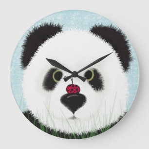Adorable Panda Bear Große Wanduhr