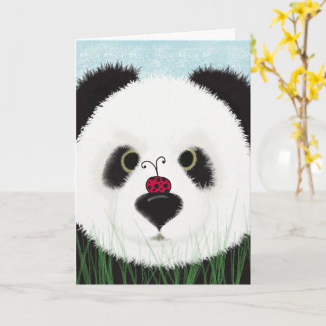 Adorable Panda Bear Karte (Gelbe Blume)