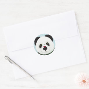 Adorable Panda Bear Runder Aufkleber
