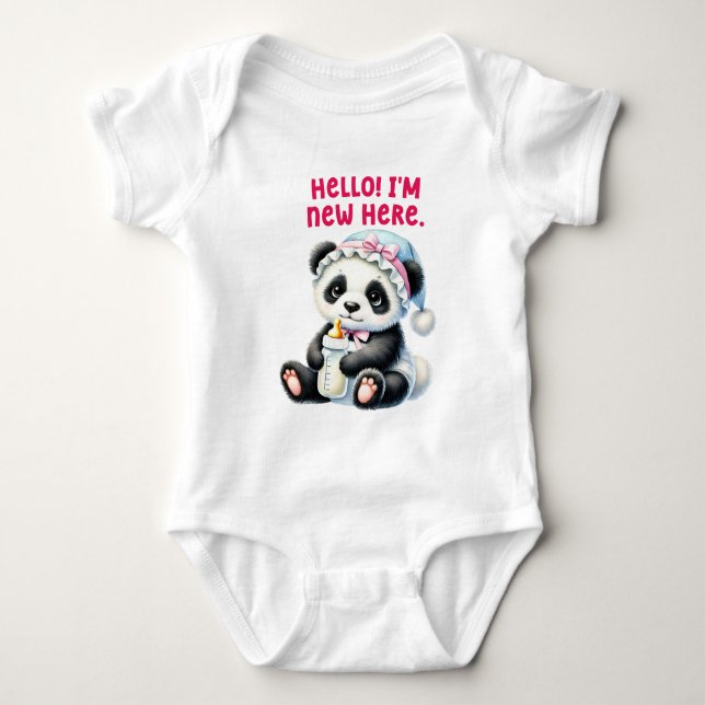 Adorable Panda Bodysuit Baby Strampler (Vorderseite)