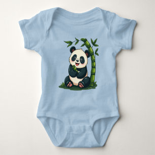 Adorable Panda Hugging Bamboo Niedlicher Cartoon K Baby Strampler
