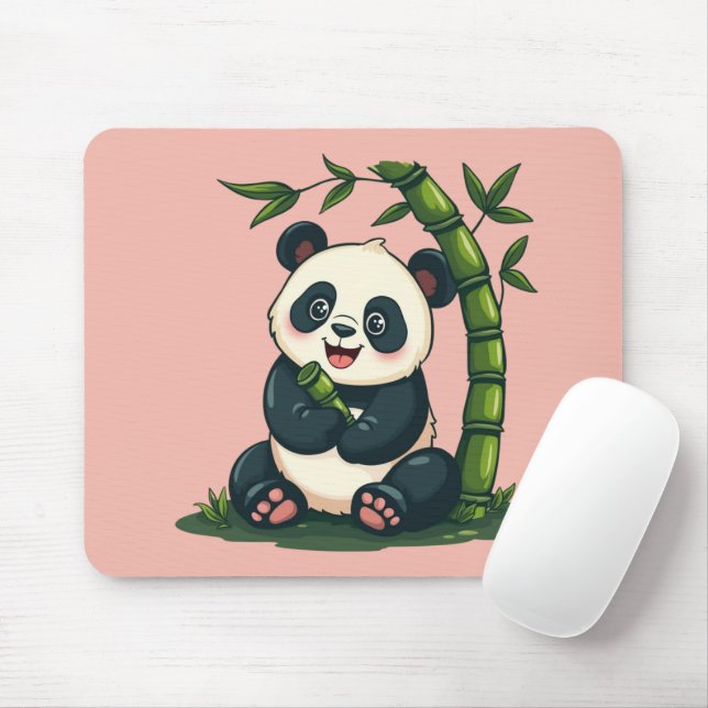 Adorable Panda Hugging Bamboo Niedlicher Cartoon K Mousepad (Mit Mouse)