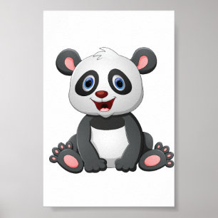 Adorable Panda Illustration   Druckmittel Poster