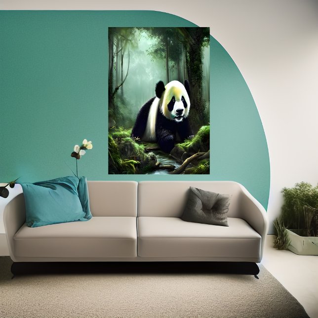 Adorable Panda im tiefen Wald | AI Art Poster (Von Creator hochgeladen)