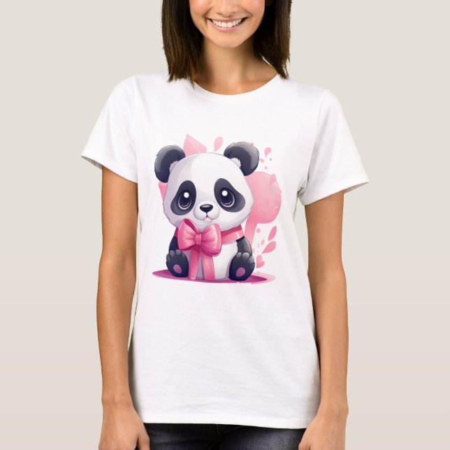 Adorable Panda Lover T - Shirt für Frauen Süße Tie (Vorderseite)