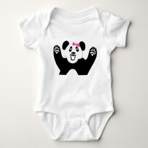 Adorable Panda mit rosa Bow Baby Strampler
