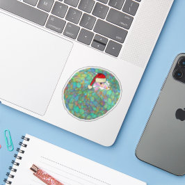 Adorable Pangolin mit Weihnachtsmannmütze Aufkleber