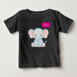 Adorable Pastel Baby Elephant Illustration T-shirt