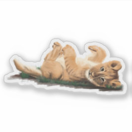 Adorable Pastel Baby Lion Illustration Custom Aufkleber