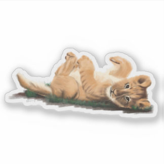 Adorable Pastel Baby Lion Illustration Custom Aufkleber