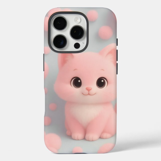 Adorable Pastel Kitty Case für iPhone 16 pro (Rückseite)
