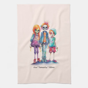 Adorable Pastel Zombie Trio - Niedliches Halloween Geschirrtuch