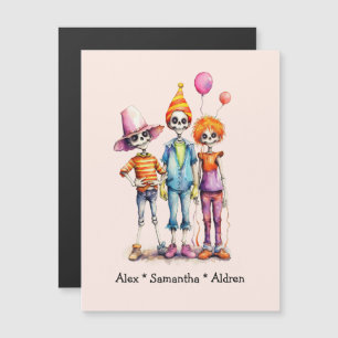 Adorable Pastel Zombie Trio - Niedliches Halloween Magnetkarte