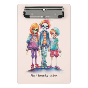 Adorable Pastel Zombie Trio - Niedliches Halloween Mini Klemmbrett