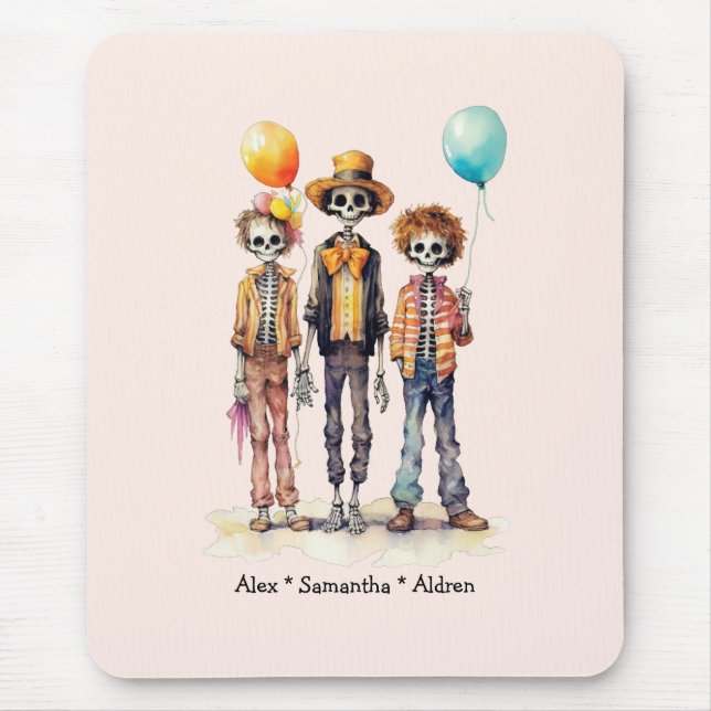 Adorable Pastel Zombie Trio - Niedliches Halloween Mousepad (Vorne)