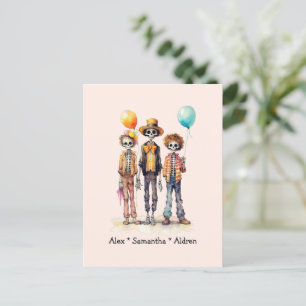Adorable Pastel Zombie Trio - Niedliches Halloween Postkarte