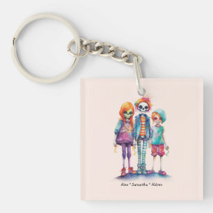 Adorable Pastel Zombie Trio - Niedliches Halloween Schlüsselanhänger