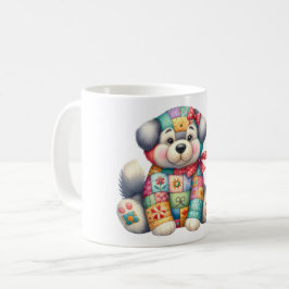 Adorable Patchwork Dog #9 Digitale Kunst Kaffeetasse